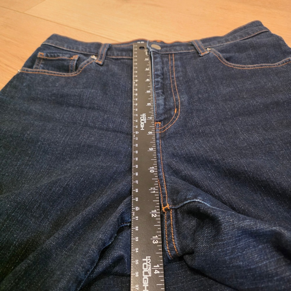 Muji Relaxed Wide Leg Jeans Womens Fits 30x30 Indigo Dark Wash High Rise Denim - Picture 7 of 11